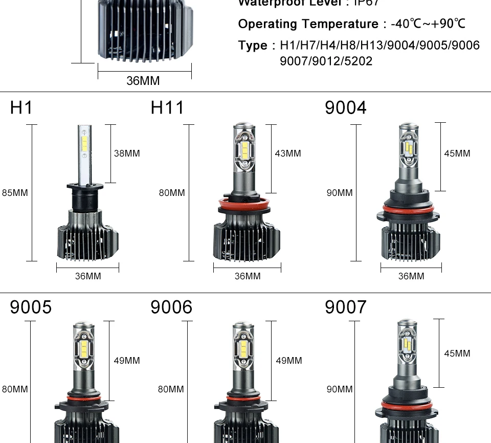 H11 светодиодный автомобилей головной светильник H4 H7 H1 H13 9004 9005 HB3 9006 HB4 9007 9012 5202 DC12V светодиодный автомобильный светильник(Подол короче спереди и длиннее сзади) Луч 72W фары для 8000LM авто лампы