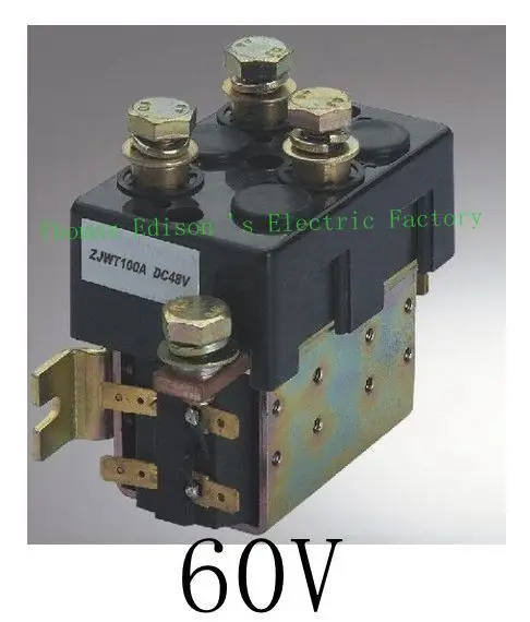 

DC88 2NO+2NC style Coil Voltage 60V 100A DC Contactor ZJWT100A for motor forklift handling drawing grab wehicle car winch