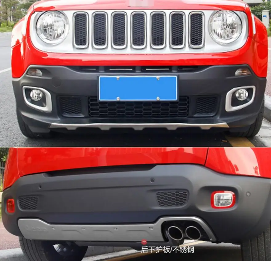 

Car BUMPER Plate For Jeep Renegade 2016.2017.2018 BUMPER GUARD High Quality Stainless Steel Front+Rear Auto Accessories