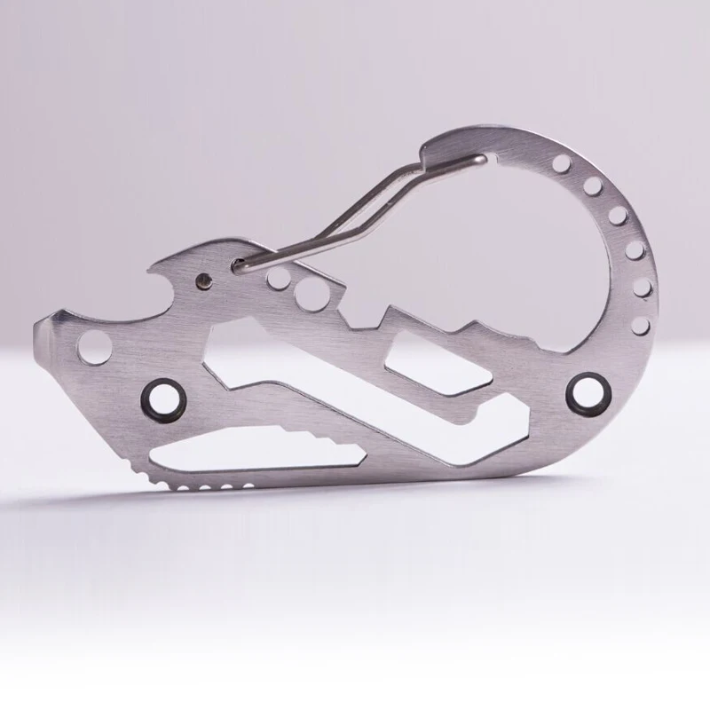 

multifunction quickdraw belt guard key holder stainless steel carabiner key chain screwdriver outdoor product EDC