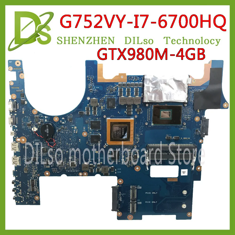  KEFU G752VY For ASUS G752VS G752V G752VM G752 G752VY Laptop motherboard GTX980M-4G i7-6700HQ CPU wo