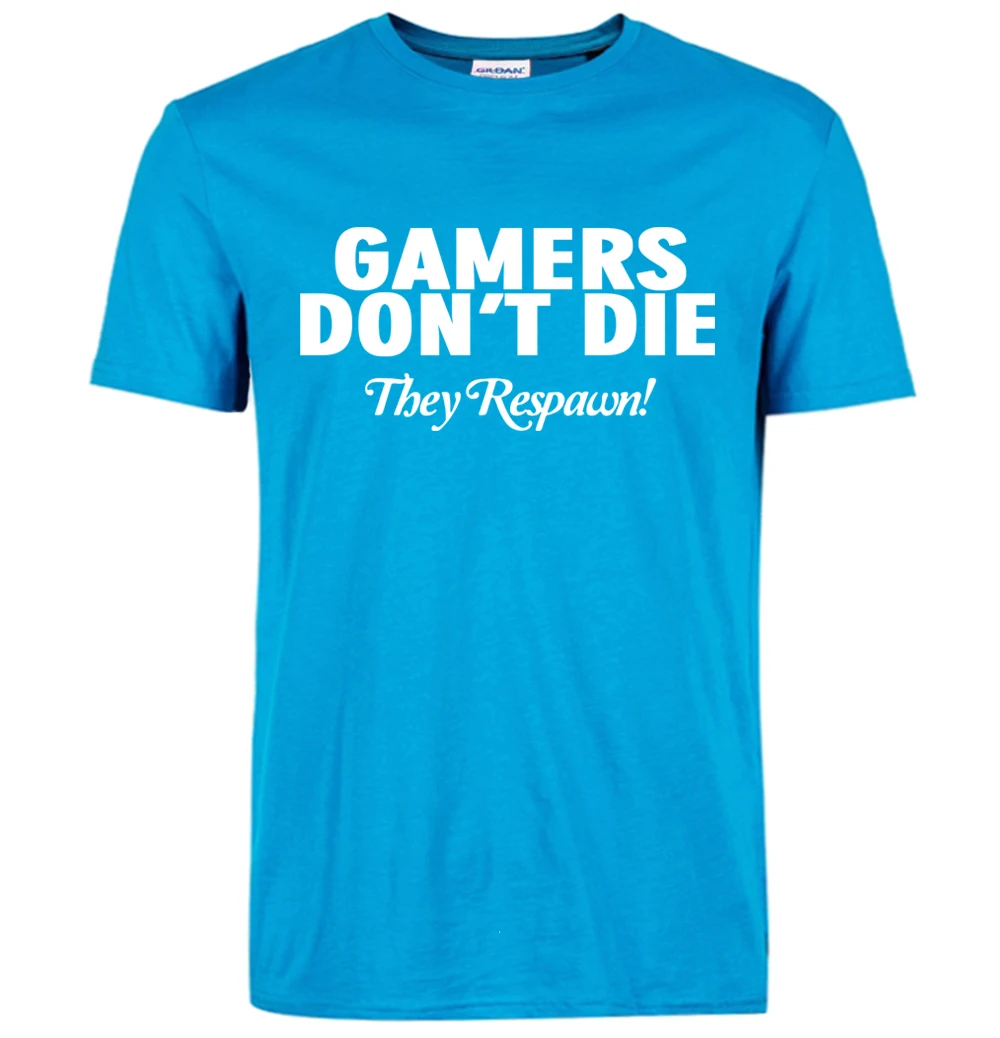 Новинка, модная уличная забавная футболка с коротким рукавом для геймеров, kpop, брендовая футболка - Цвет: sky blue