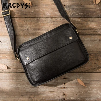 

Nature Cow Leather Handmade Quality Mens Messenger Bags Retro Soft Cross Shoulder Bag Casual Small Message Bag Japan South Korea