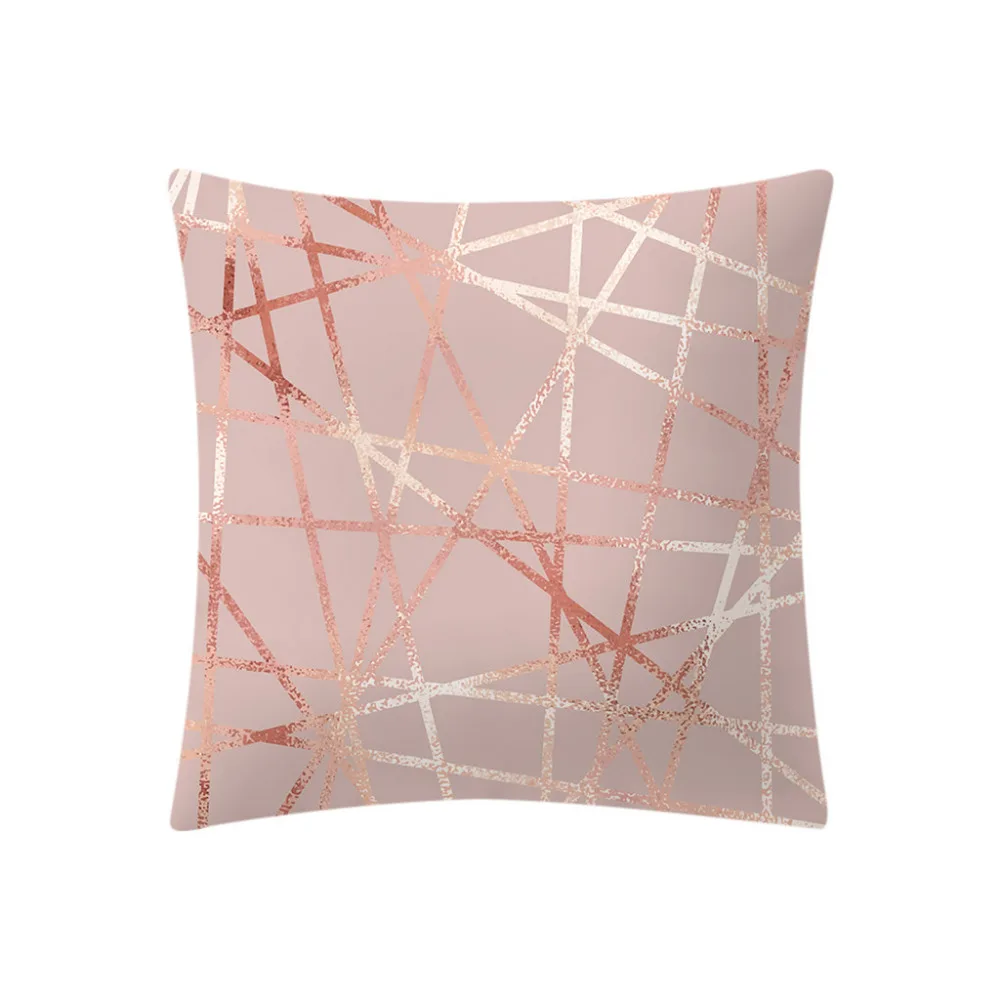 

Rose Gold Pink Cushion Cover Square Pillowcase Home Decoratio Bedroom Home Office Decorative