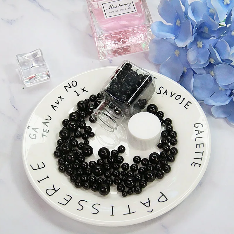 

1 Box Slime Clay Small Tiny Foam Beads For Filler Slime DIY Supplies Black Fake Pearl milk tea Mud Particles Decoration Toys