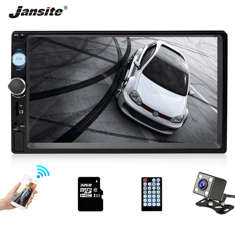 

Jansite 7" 2 DIN Radio Car MP5 Touch Screen player with Backup camera Bluetooth Stereo radio car multimedia player reverse image