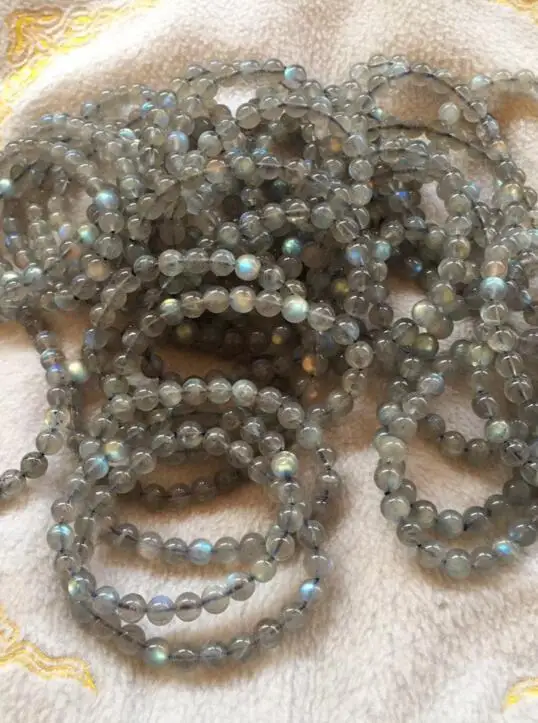 

Wholesale prices 100% Natural Labradorite Crystal Beads Bracelet 7-7.9mm