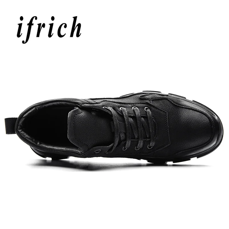 Ifrich Marche Mode Sport Des Cuir slip La Homme Plat Marque En High Chaude Noir Décontracté Pour Jeunes De Black Anti Top Hommes Chaussures jAL4R5