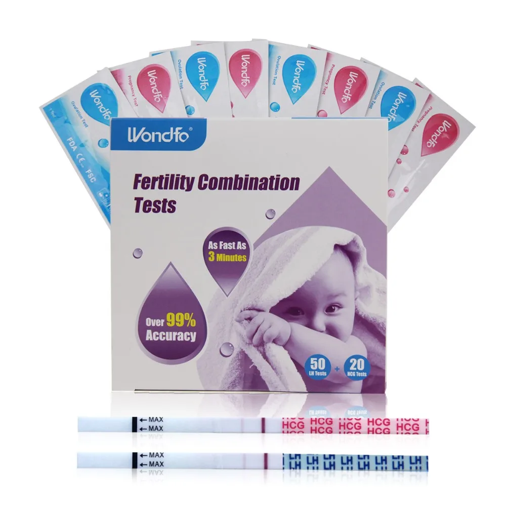 

20pcs for Pre-gnancy Urine Test Strip H-C-G Tests kits+ 50pcs Ovulation Urine Test Strip LH tests kits Over 99% accuracy