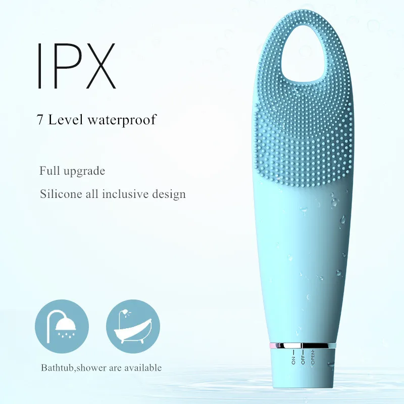 

Electric Waterproof Silicone Facial Cleansing Devices Beauty Tool Sonic Face Washing Brush Instrument Removing Blackhead Machine