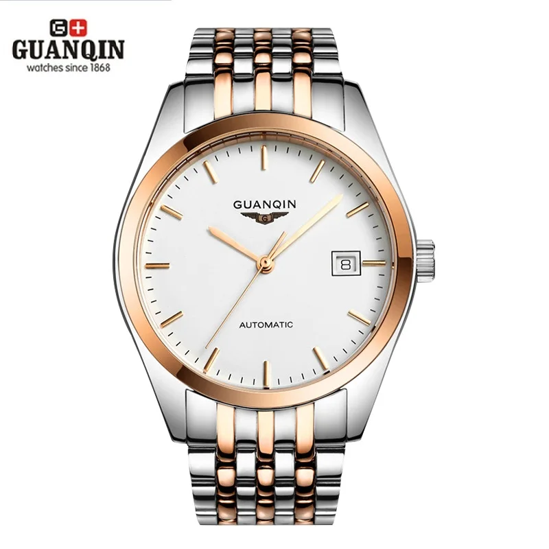 

GUANQIN Luxury Mens Automatic Mechanical Watches Men Stainless Steel Wrist Watch Boy Business Waterproof Analog Wristwatches