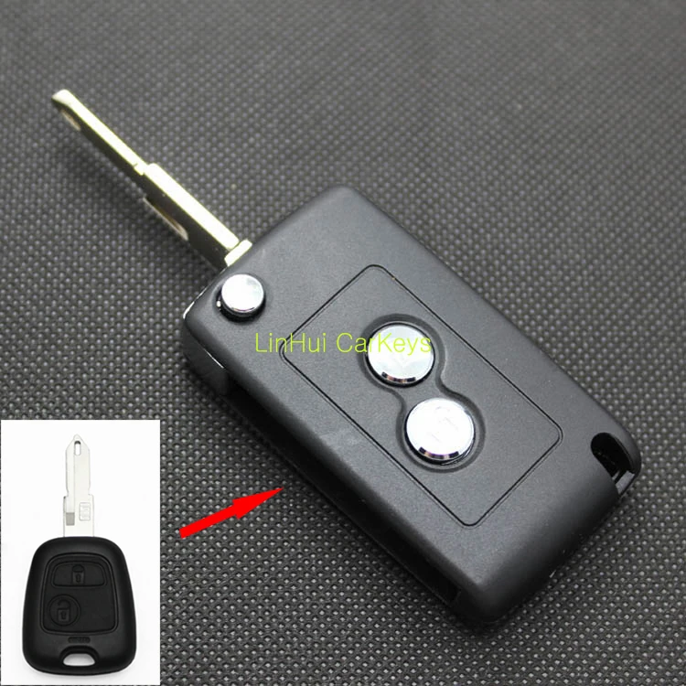 

PINECONE for PEUGEOT 206 Key Case 2 Buttons Uncut Blank Brass Blade Type 2 Modified Remote Key Shell 1 PC