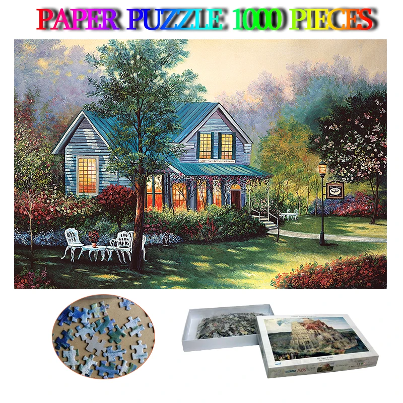 

Sunday Relief Paper 1000 Pieces Puzzle Adults Landscape 1000 Pieces Jigsaw Puzzle Brain Trainer Puzzles Toys for Kids Children