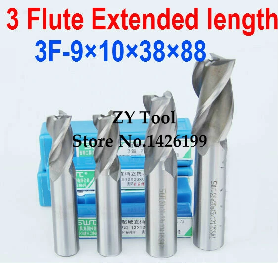

Free shipping 2pcs 9.0mm 3 Flute HSS & Extended Aluminium End Mill Cutter CNC Bit Milling Machinery tools Cutting tools.