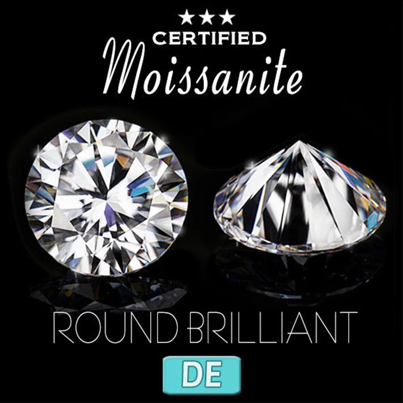 NiceGems 8 5 CTW Муассанит мм D цветной свободный драгоценный камень цвет меньше круглые