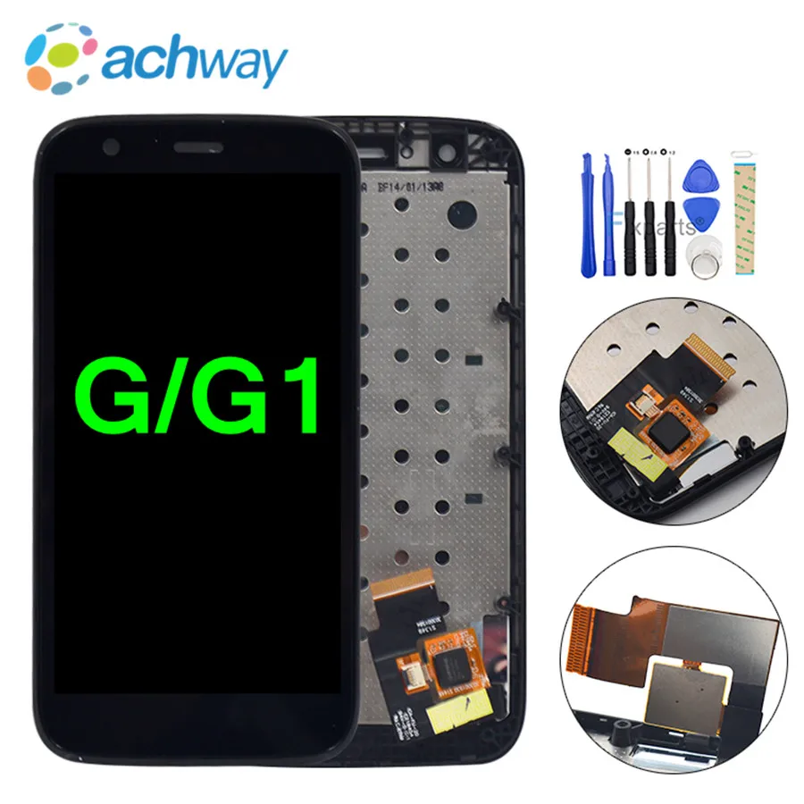 

100% Tesd LCD For Motorola moto G G1 lcd xt1032 xt1033 display screen with touch digitizer with frame assembly replacement parts