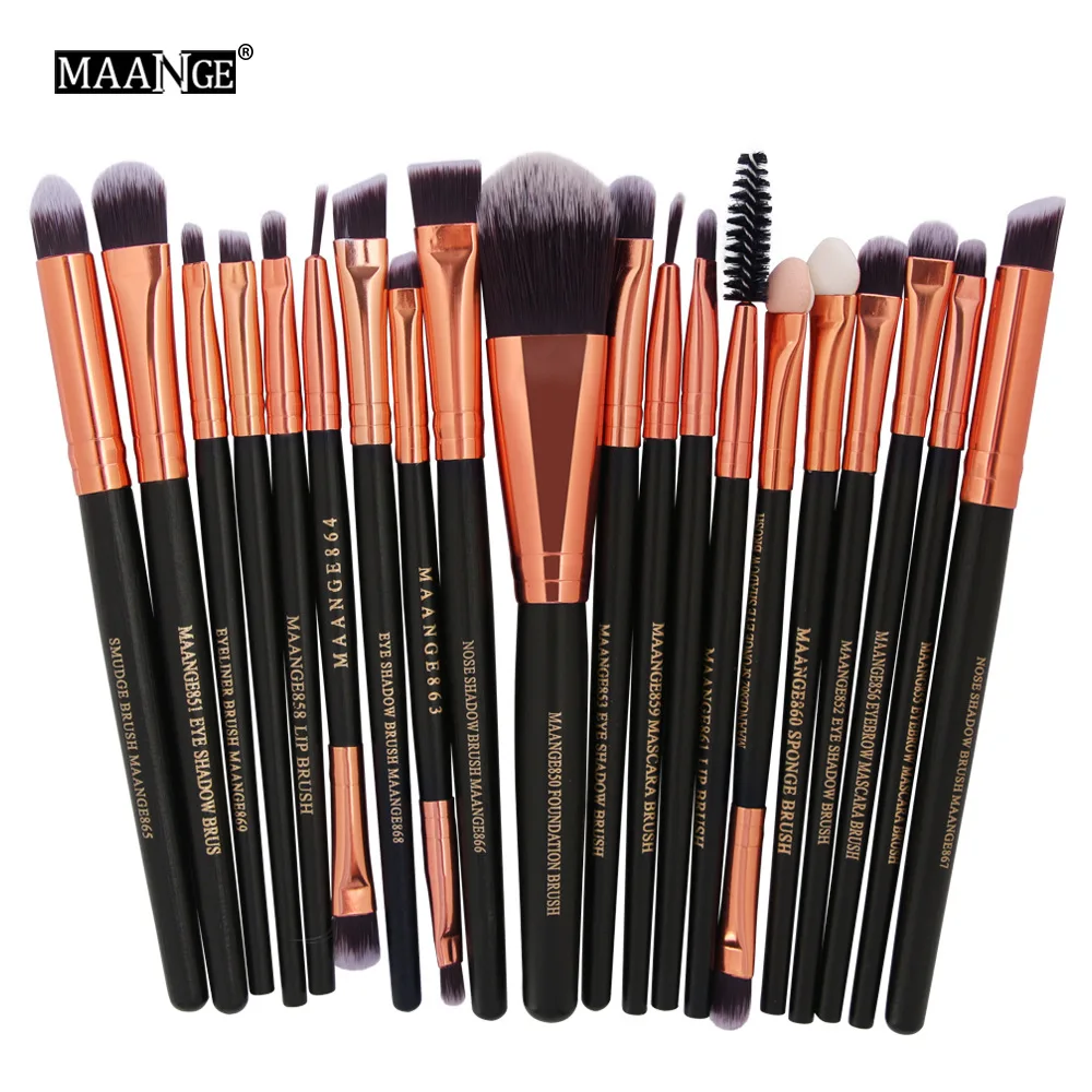 

MAANGE 20Pcs Beauty Women Makeup Brush Set Cosmetic Foundation Powder Cleaner Eyeliner Lip Make Up Blend Brushes Tools