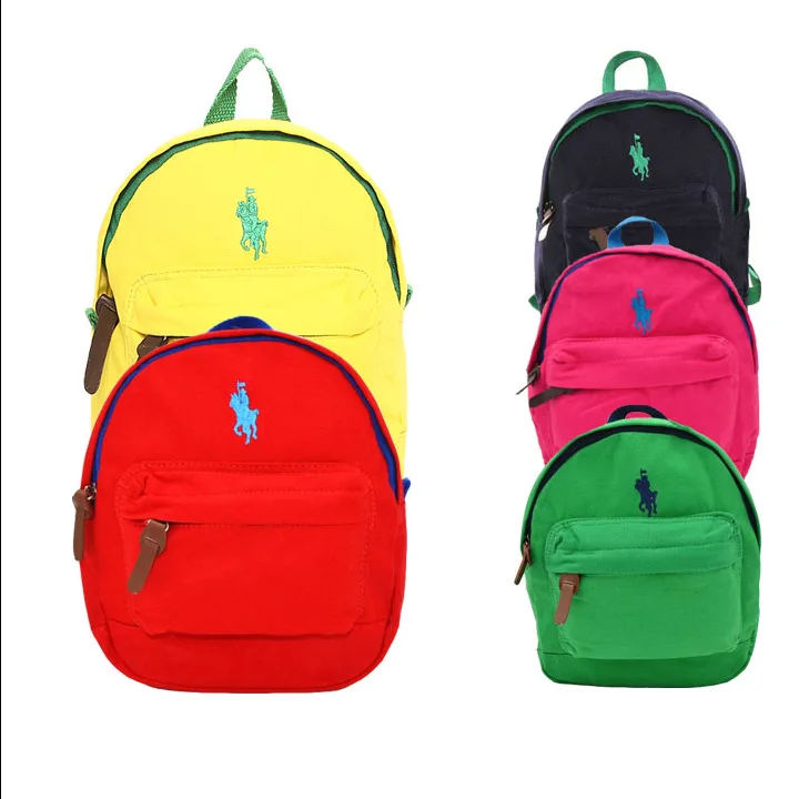 5 Color POLO Small School Bag Luminous LOGO Anti lost Canvas Backpack