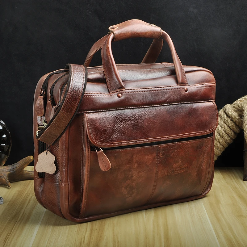 Мужской оригинальный кожаный ретро модный портфель для путешествий Бизнес 15,6 "чехол для ноутбука дизайн Attache сумка портфель B1001db