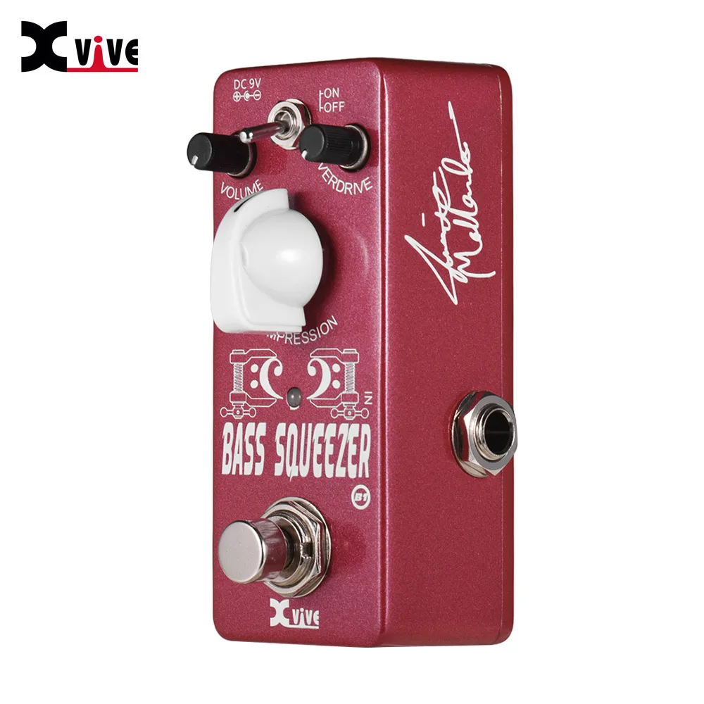 

XVIVE B1 BASS SQUEEZER Bass Compressor Compression Effect Pedal with Volume Overdrive Compression Controls True Bypass