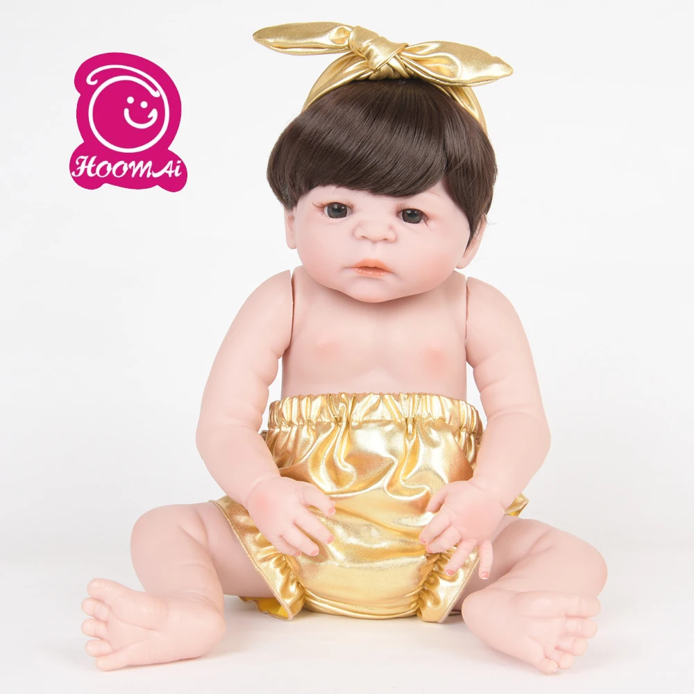 

22" 55CM Hot Cheap Full Vinyl Silicone Cool Newborn Reborn Baby Dolls Girl Boy Playmates XMAS Gift