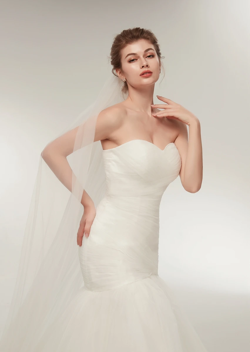 Walk Beside You Свадебные платья русалки vestidos de novia фатиновое годе Плиссированное винтажное богемное свадебное платье со шлейфом