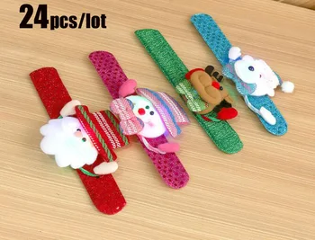 

24Pcs/lot Christmas Decoration Bracelet Glowing Adult Children Christmas Bracelet With Lights Sequined Hand Rings Children Gifts