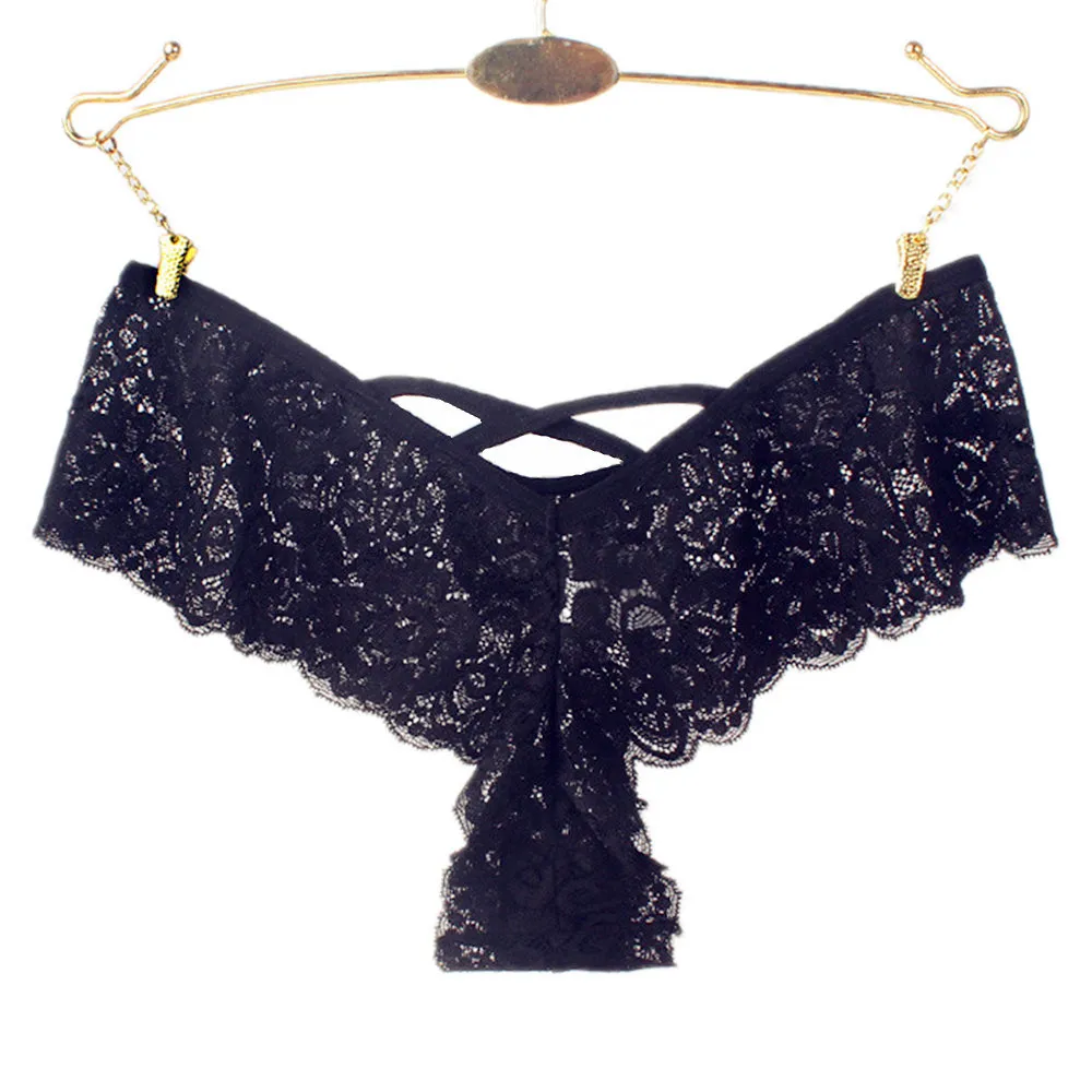

2019 Sexy Womens Underwear Lingerie Mini G-string Seamless Lace Underwear Women Cotton Crotch Strappy Brazilian Calcinha M-XXL