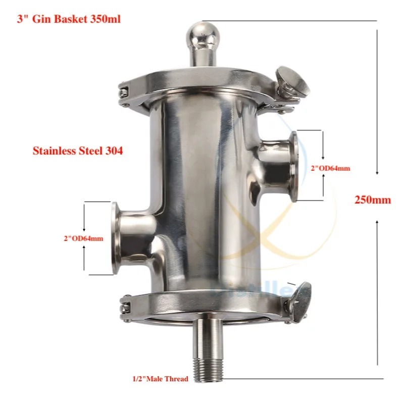 Три-зажим "(OD91mm) Gin корзина, арома Корзина объем 350 мл. Дома дистилляции воды. Distillex