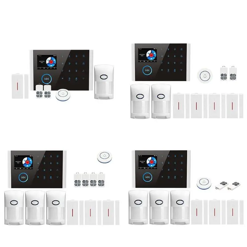 

Home Burglar Security LCD Touch Keyboard WIFI GSM Alarm System Sensor Kit Using 2.4 inch TFT color screen and touch operation