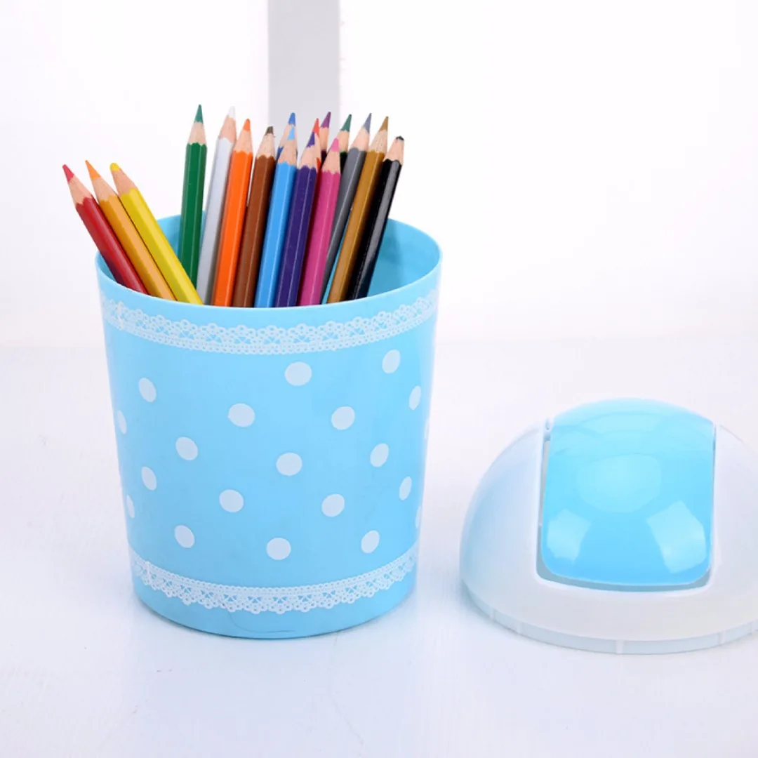 1pc PP Mini Plastic Car Table Dustbin Trash Can Waste Container Rubbish Bin Box Basket