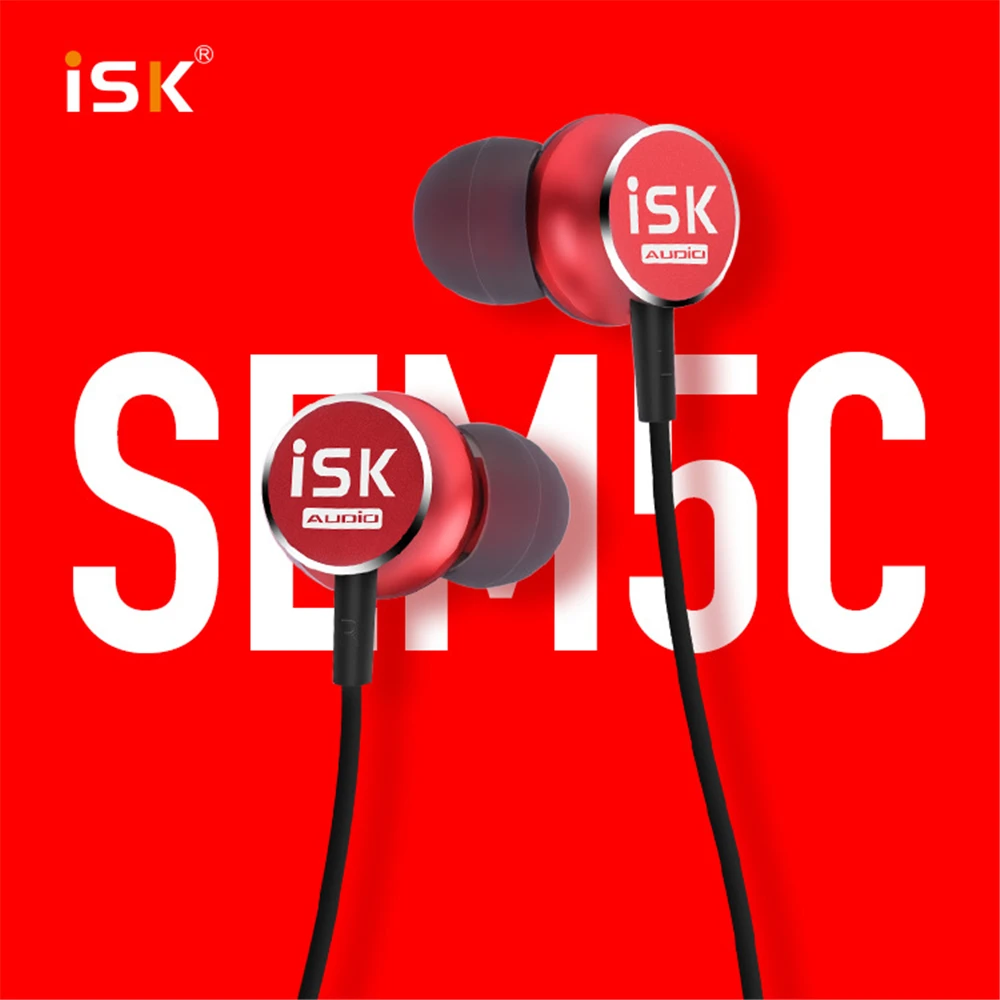 

Original ISK SEM5C Professional DJ Monitoring In Ear Earphones HiFi Music Earbud Recording Studio earphone headset
