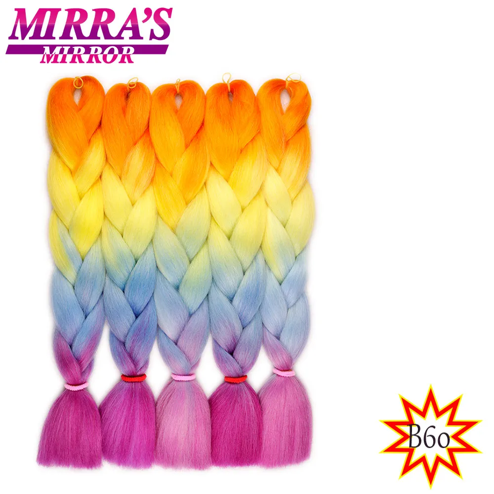 Mirra's Mirror Jumbo Вязание косичками волосы Омбре плетение синтетические накладные волосы наращивание волос для косичек 24 дюйма 100 г/упак