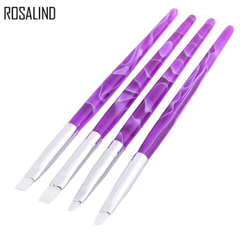 

ROSALIND 4PCS/Lot Purple Color Nail Brushes UV Gel Nail Brush Pen For Manicure DIY Drawing Painting Gel Varnish Nail Art Tools
