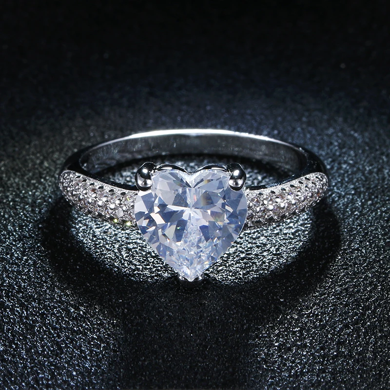 Женское Обручальное кольцо в форме сердца с цирконом|wedding engagement ring|engagement rings for