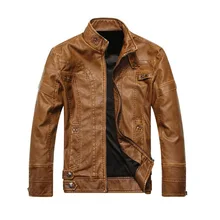 SHUJIN2020 Кожаная Байкерская Повседневная куртка со стоячим воротником, уличный стиль, Куртки из искусственной кожи, мужские осенние однотонные куртки 5XL, модная мужская куртка