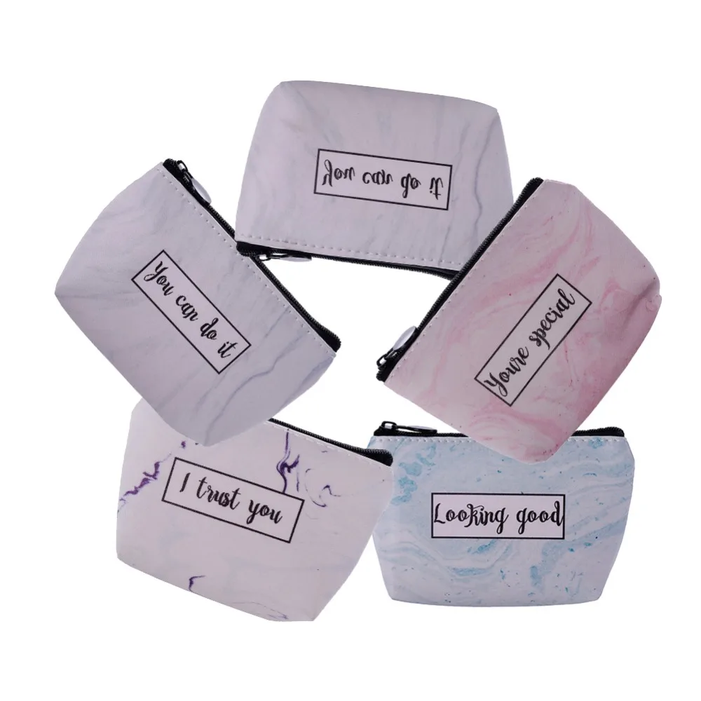 Cosmetic Makeup Brushes Bag Portable Brushes Holder Fashion Marble Case