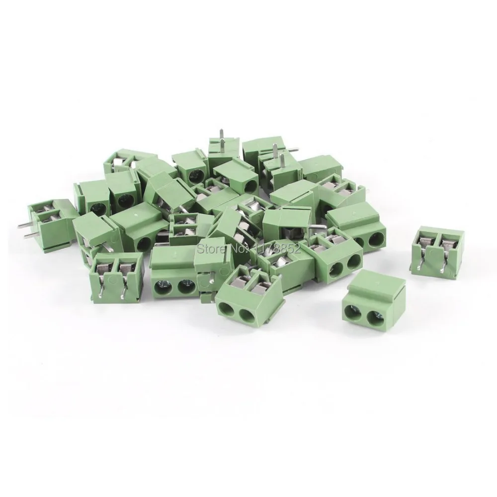 

100Pcs 2 Pole 2.54mm Pitch PCB Mount Screw Terminal Block 8A 250V