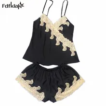 Для женщин S атласные пижамы Шорты для женщин брендовые пикантные шелковое платье без рукавов сна Pijama Для женщин Кружево дамы пижамы комплект пижамы Femmes