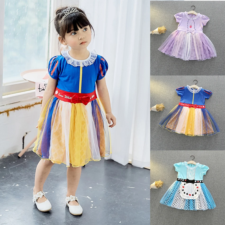 

Baby Girls Dress Children Princess Alice Snow White Ariel Snow White Cinderella Dress up Costume Kids Party Birthday Fancy Gown