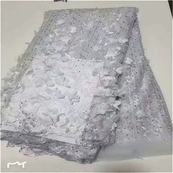

Nigerian French Lace Fabrics stones 2019 beads African Tulle Lace Fabric High Quality African Lace Wedding Fabric For Dress