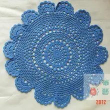 Круглый хлопок, коврики ручной работы крючком 15 см Синее и красное 20 штук