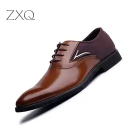 Большой размер 38-48 Для мужчин Кожаные модельные туфли Обувь острый носок Бизнес Формальные Для мужчин офисные туфли Кружево до чёрный;