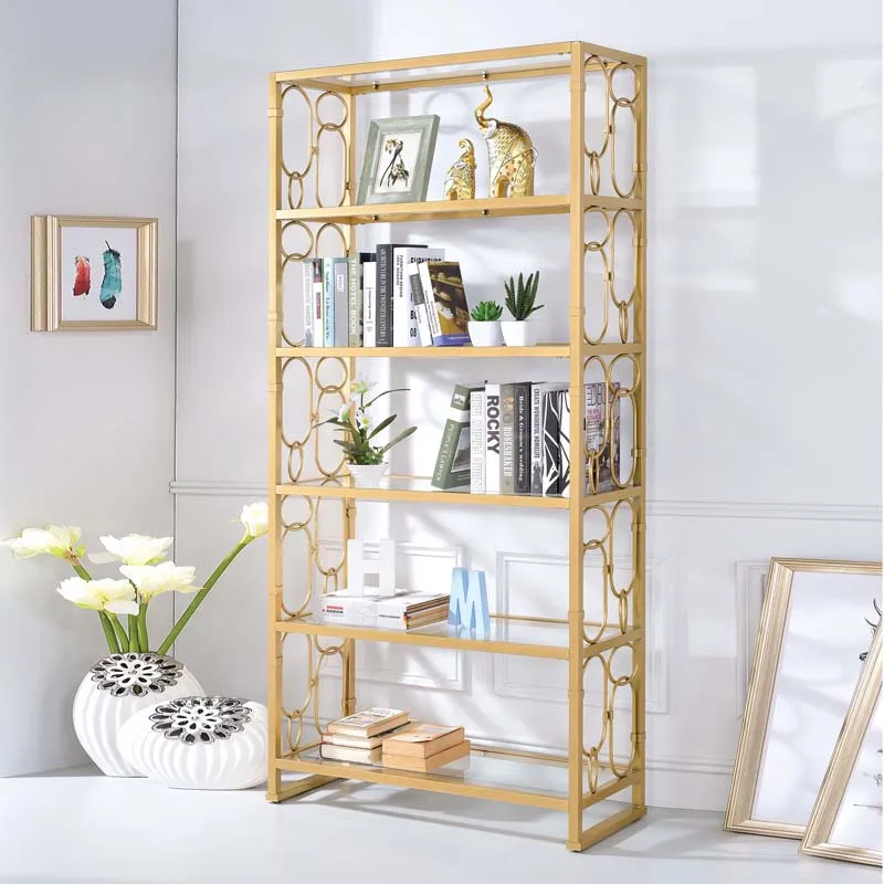 

Multi-function Bathroom Shelf Nordic Simple Modern Style Floor Rack Brushed Gold Metal Shelf Kitchen Office Multi-layer Rack