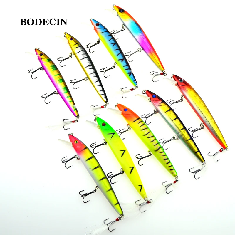 1PCS yo-zuri Minnow Wobblers Artificial Fishing Lure Trolling Lures Wobbler Bait For Crazy Fish Sea Tackle Peche Swimbait 12CM (17)