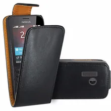 Черный Флип Премиум кожаный чехол для Nokia 215/Nokia 215 Dual Sim