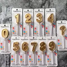 Золотой Серебристый Алфавит Числа 0-9 День рождения Свадебные праздничные свечки свечи для торта дети декорации вечеринок, 500 шт