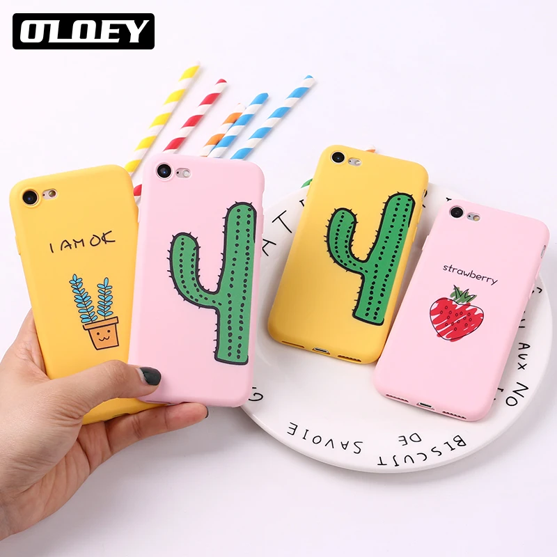 

For iPhone 11 Pro 6S 5SE 8 8Plus X XS Max 7 7Plus Soft TPU Silicone Matte Case Coque Fundas Cute Funny Plant Panda Fruit Cartoon