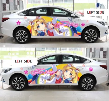 

LEFT SIDE Car Stickers Personalized Waterproof Sunscreen Anime Pain Car Pull Fower Car Protection Film Fashion Hot Stickers
