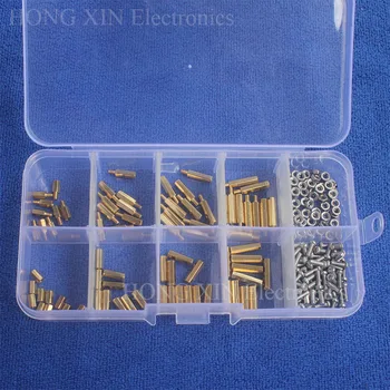 

200pcs M2 PCB Hex Male Female Thread Brass Spacer Standoffs/ Screw /Hex Nut Assortment set Kits with Plastic Box